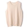 2025 Women's Fine Merino Wool Round Neck Sleeveless Knitted Vest – Solid Color, Loose Fit, Versatile Base Layer for Early Autumn