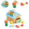 Wooden Montessori Toy Activity Board Color Sorting Educational Sensory House for