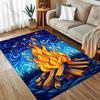 Starry Sky and Bonfire Print Carpet for Bedroom Living Room Bedside Sofa Floor Mat Modern Home Decor Area Rug Luxury Gift