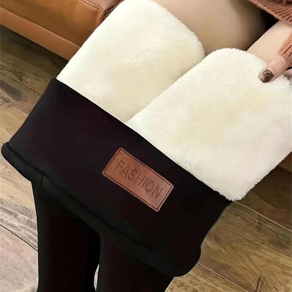 Leggings Épais en Laine d'Agneau et Velours pour Femmes Automne & Hiver 2025