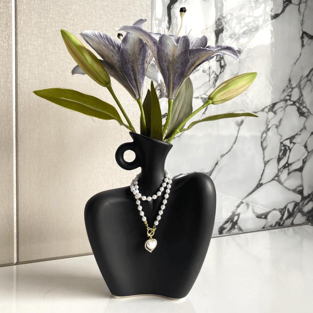 Kreative menschliche Figur Keramikvase für Wohnzimmer Heimdeko