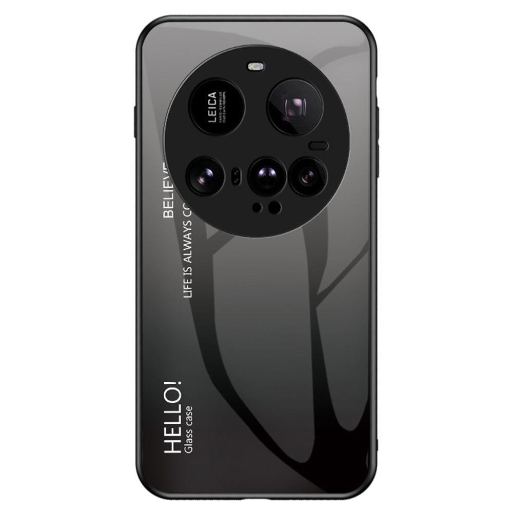 

For Xiaomi 15 Ultra Case Anti-Scratch Tempered Glass+PC+TPU Phone Cover Gradient Black Grey