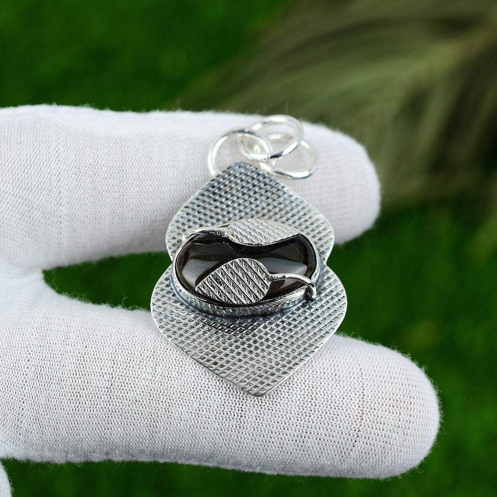 Natural Smoky Quartz Gemstone Pendant 925 Sterling Silver Jewelry For Women