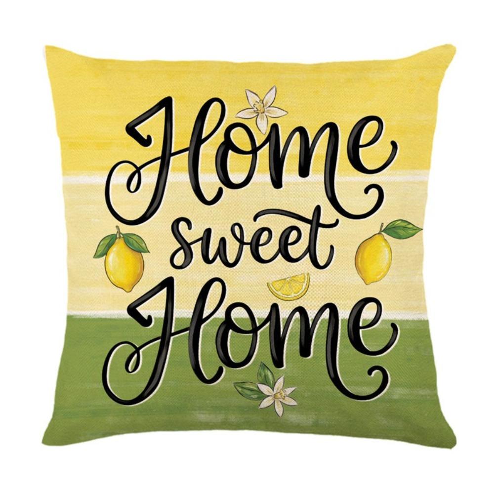 Fruit Pattern Lemon Pattern Pillowcase Soft Throw Pillow Case Pillow Covers  Spring Summer Style B