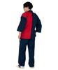 KYOETSU Men's Two-Tone Samue with Switching Clothes (Size L, Navy/Red)