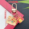 2025 New Year Red Enamel 'Safe and Happy' Persimmon Keychain – Blessing Ornament for Prosperity
