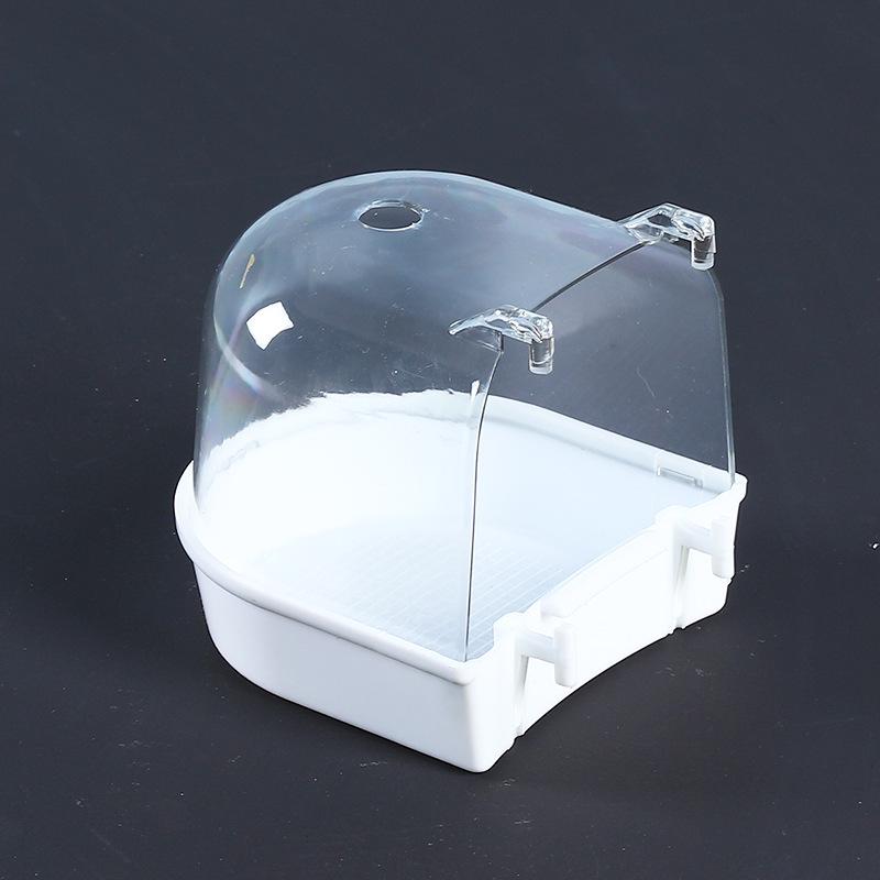 Large Transparent Bath Box for Budgies, Cockatiels, Lovebirds, Parakeets - Small Bird Toys & Supplies.