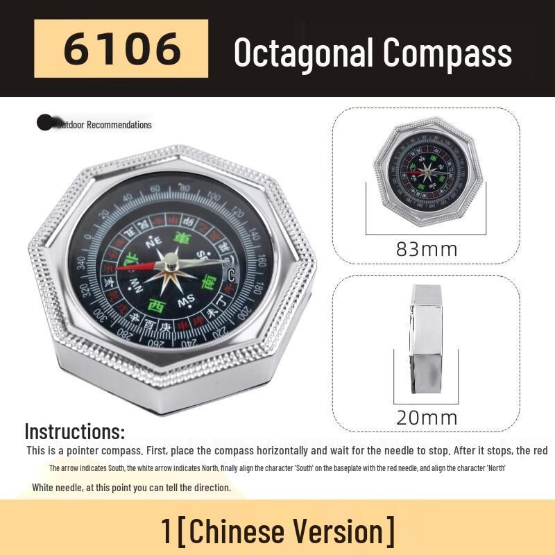 OIMG Mini Portable Octagonal Compass (2-Pack)
