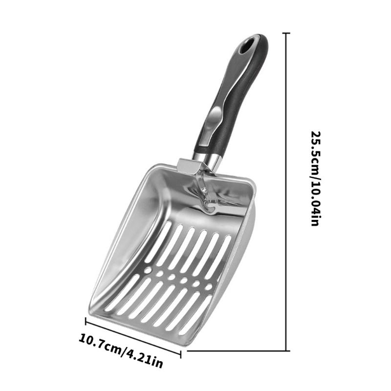 Efficient Ergonomic Grip Cats Litter Scooper Stainless Steel Litter Scoops with Fine Sifting Hole for Litter Cleaning