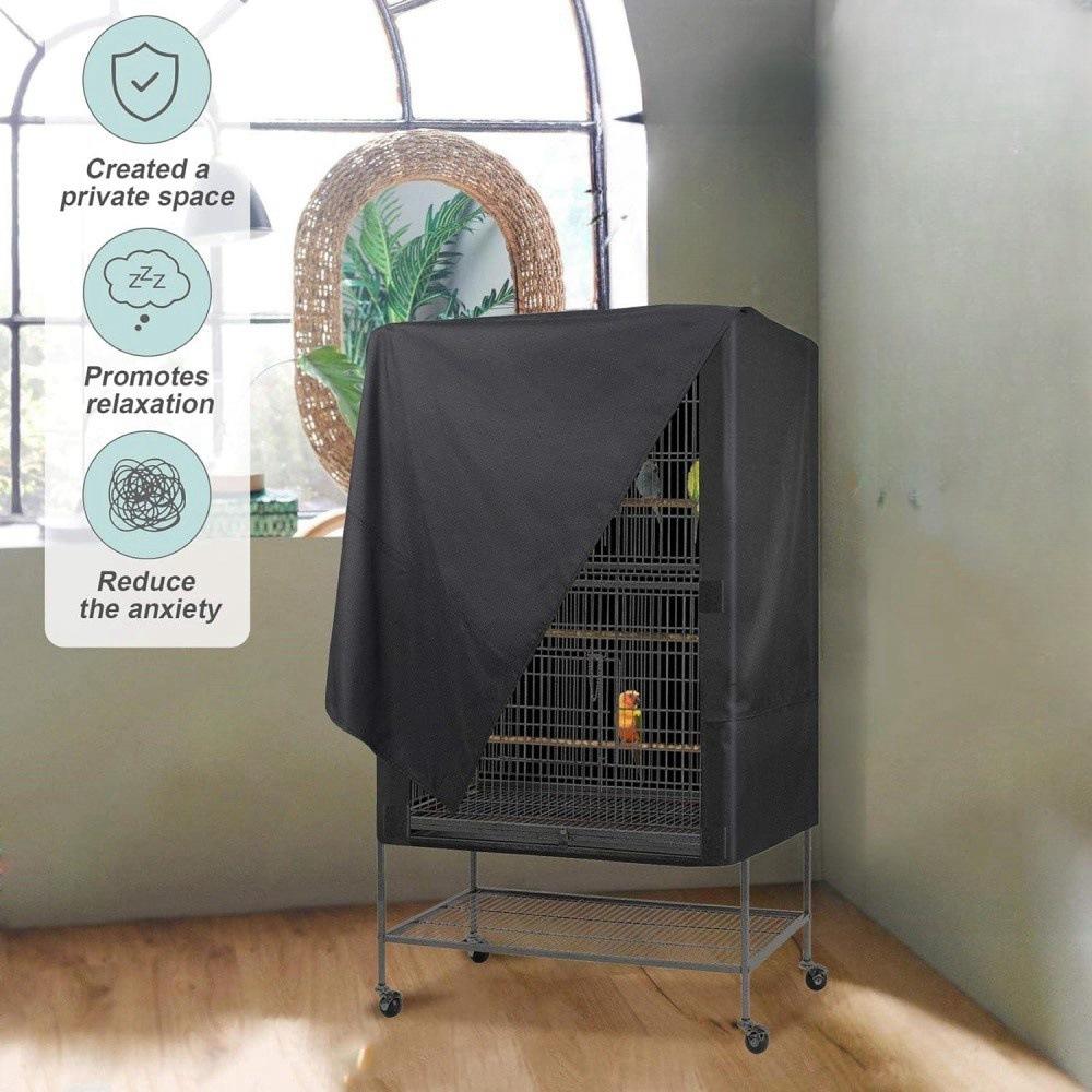 Pets Product Universal Birdcage Cover for Pets' Good Night, Washable & Breathable Birdcage Cover for Birdcage Accessories, Black