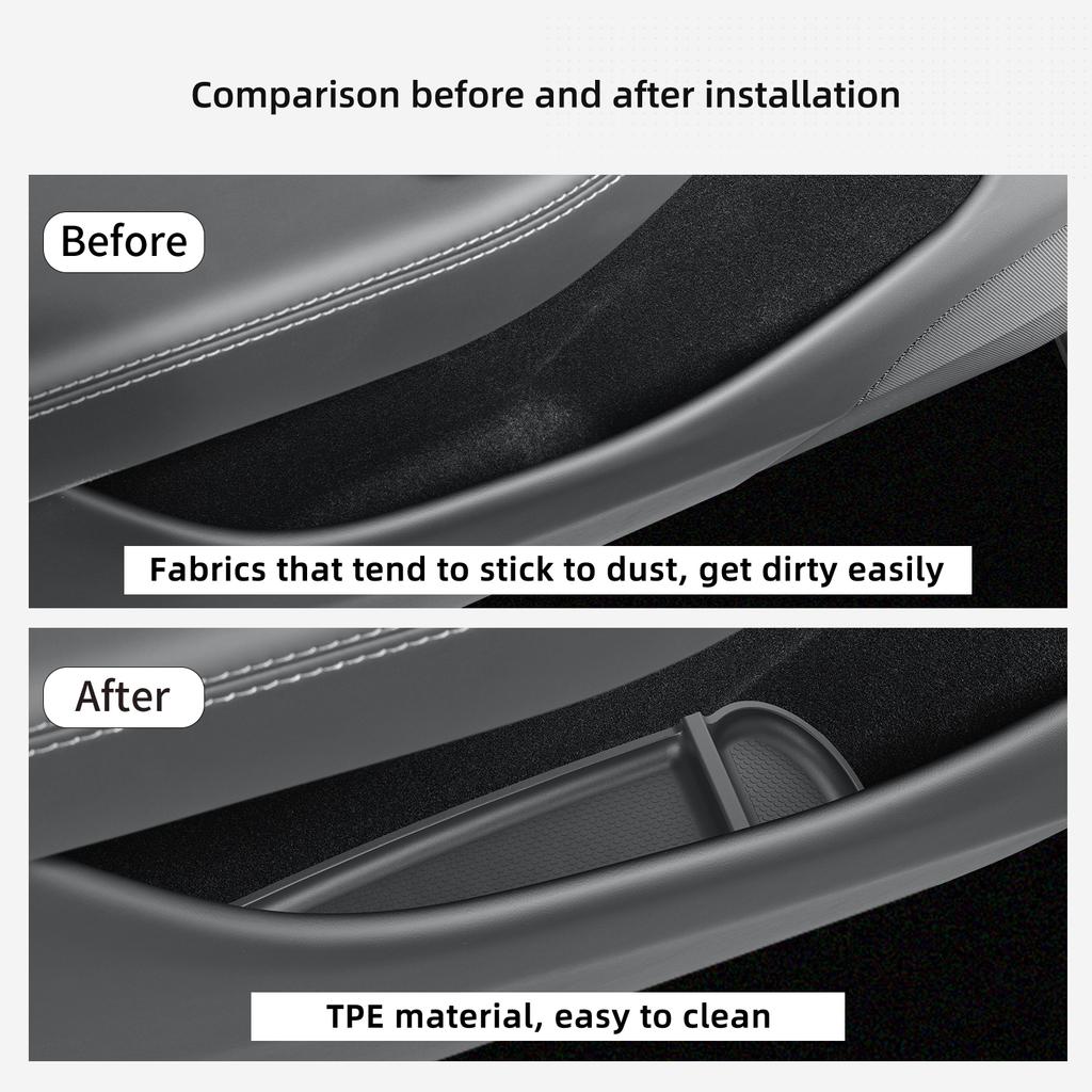 for Tesla Model Y Juniper/Launch 2025 Car Door Side Storage Pad Interior Accessories Gate Slot Anti Dirty Storage Box Tray