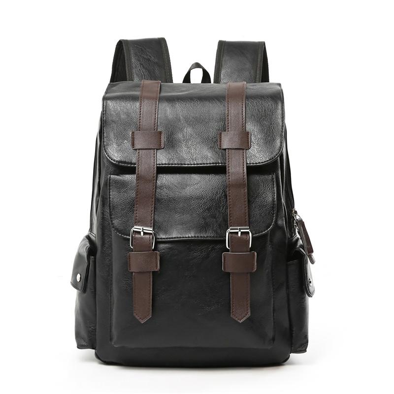 Large Capacity PU Backpack Business Computer Backpack Student Schoolbag
