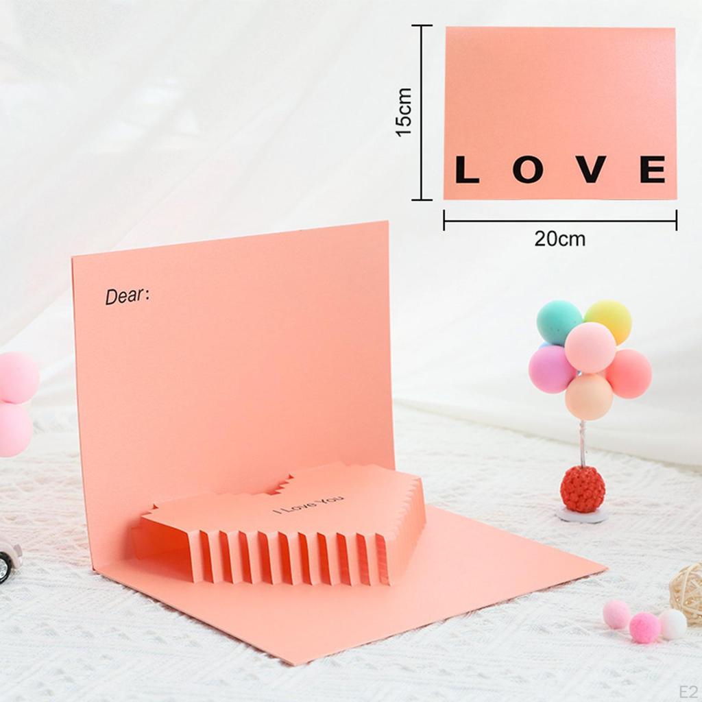 Valentine's Day Cards 3D Greeting for Friends, Romantic Popup Love Anniversary Card