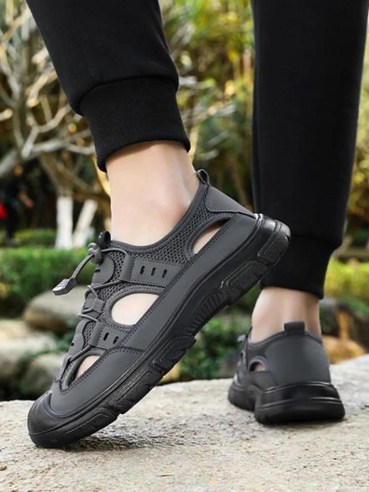 Fashion Closed Toe Male Shoe Mesh Flat Eva New Fashion Comfortable Cheap Liquidation Open Original Pvc Breathable Arrival Men's Sandal