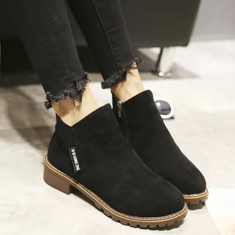 Fashion New  Boots Autumn Winter Women Boots Classic Zipper Shoes Snow Boots Female Motorcycle Ankle Boots Botas Mujer 365