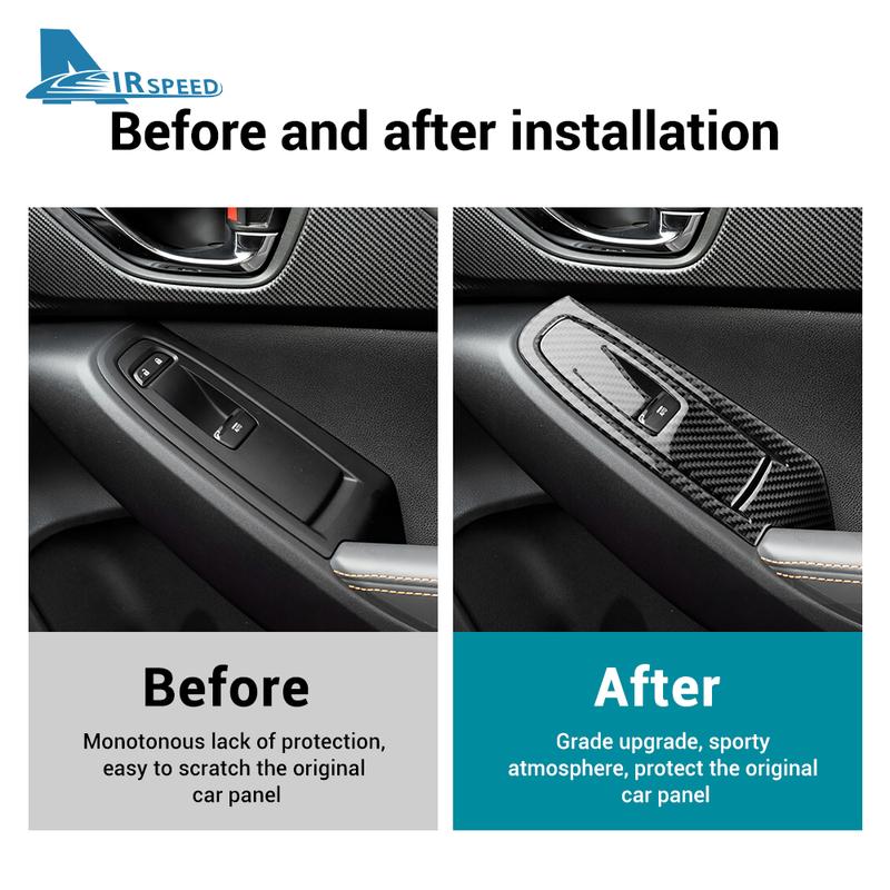 Real Soft Carbon Fiber Sticker For Subaru Crosstrek Impreza 2024 2025 2026 Car Door Window Button Frame Interior Accessories