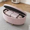 Gepolsterte Bank, mit Samt-Aufbewahrungsbox, Hocker mit Metallbeinen, Geeignet für Flur, Wohnzimmer, Schlafzimmer, 90 x 40 x 42 cm, Rosa