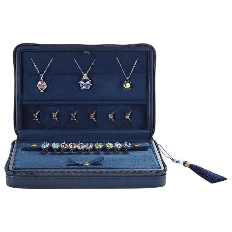 

Elegant PU Leather Jewelry Organizers with Drawers Large Capacity Accessory for Rings and Trinkets Home Organization