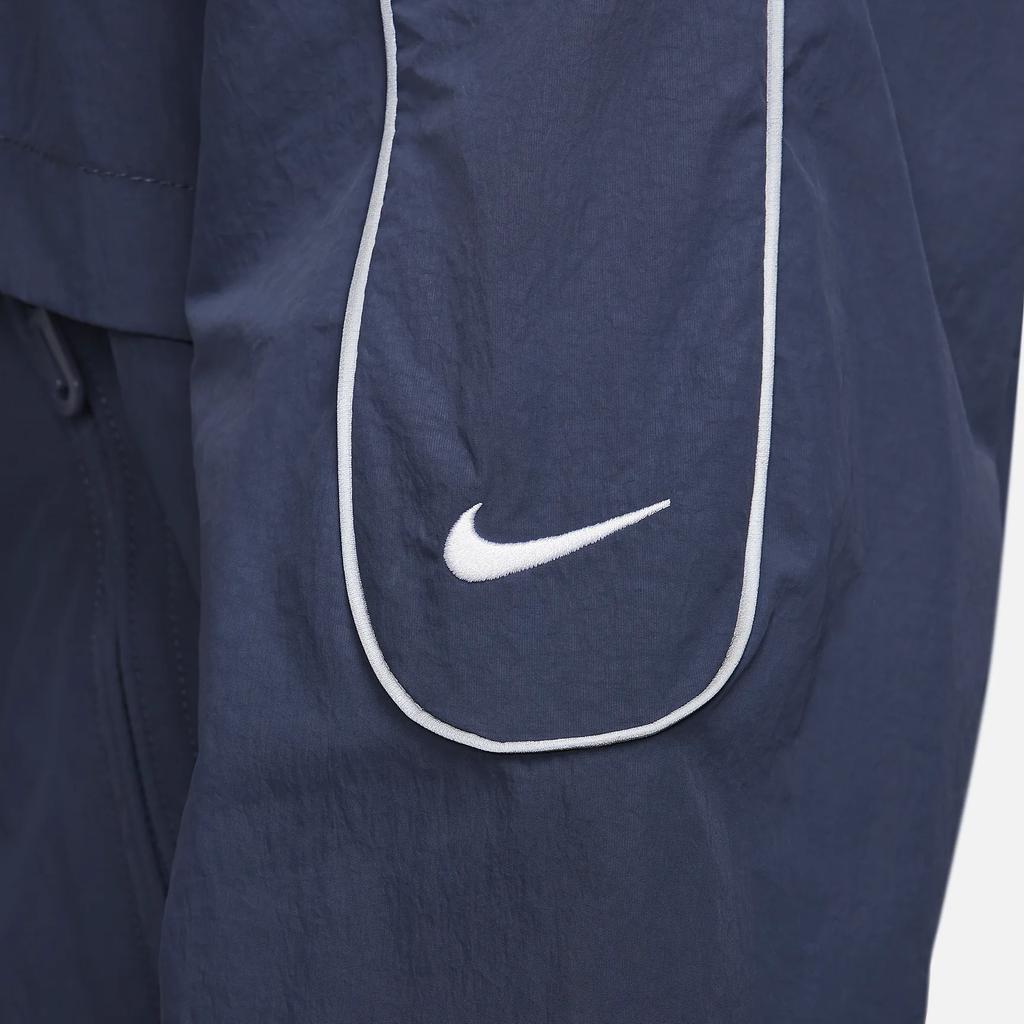 Nike Sportswear Solo Swoosh Logo Zip-Up Collar Jacket Men Jackets Thunder-Blue FB8623-437