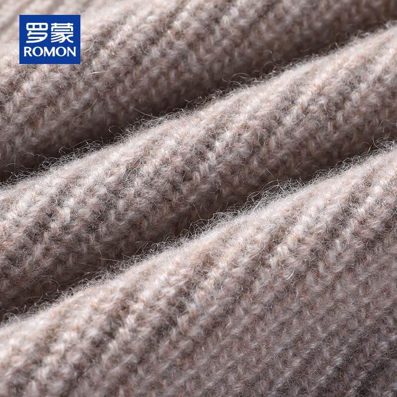 ROMON Men's 100% Cashmere Thick Knit Zipper Cardigan