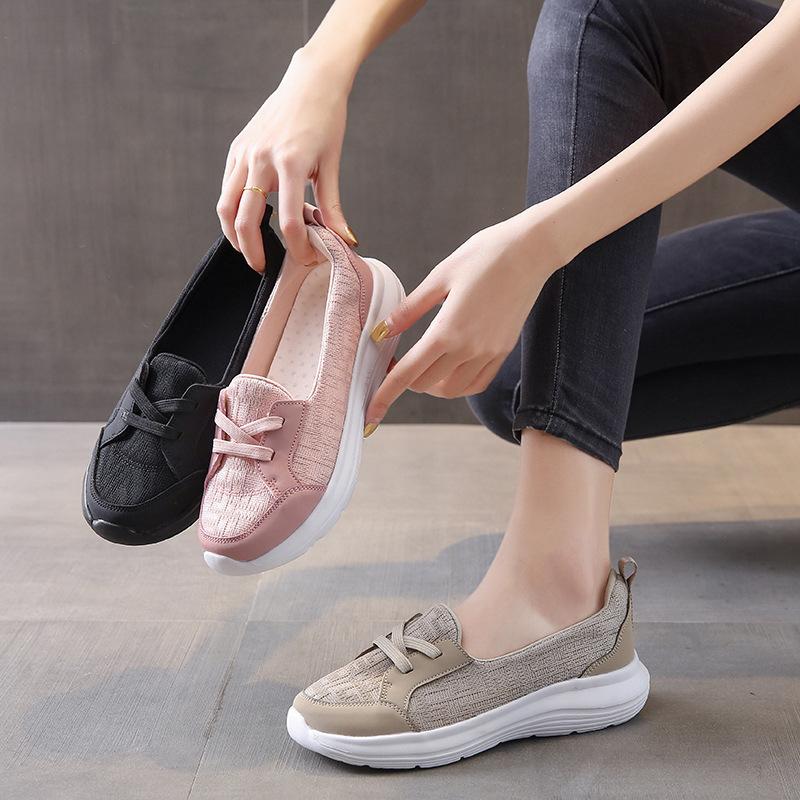 2025 Set of Feet Lazy Shoes One Pedal Four Seasons Casual Women's Shoes New Mother Shoes Low-top Flat-soled Walking Shoes