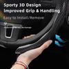 vcxja9 Suitable for Volkswagen Carbon Fiber Texture Steering Wheel Cover Snap-On Wave-Shaped Sporty Design Durable Protective Shell Golf Passat Polo
