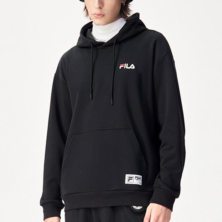 Fila Fusion Graphic Print Loose Fit American Hoodie Men hoodies Deep-Black T11M142214F-BK