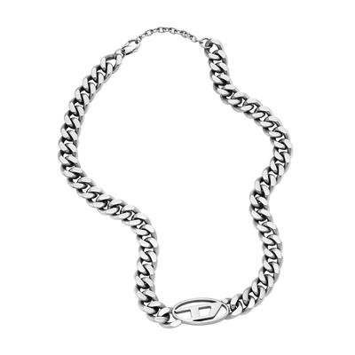 DIESEL Todos os gêneros Corrente de aço inoxidável Um inoxidável Sem joias Prata Gargantilha DX1433040 Colar, Tamanho, Aço,