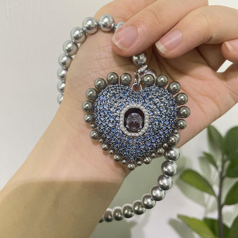 2026 New Trend Fine Jewelry Set Charming Heart Crystal Fashion Stainless Steel Necklace Earrings As a Anniversary Gift for Women