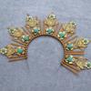 Lolita Gothic Flower Halo Crown Headpiece Women Sun Goddess Baroque Angel Butterfly Cross Crown Headband Finished Product
