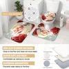 4Pcs Cute Santa Claus & Snow Shower Curtain Set with Non-Slip Bath Mat, Toilet Lid Cover, Contour Rug & 12 Hooks, Bathroom Decor