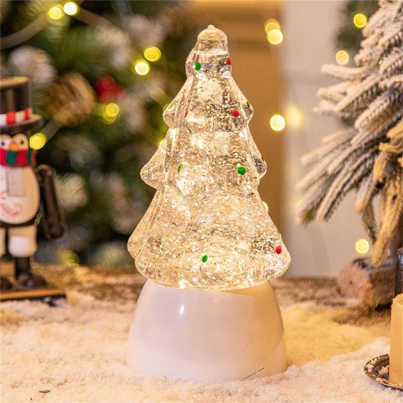 Exquisite LED Christmas Tree Ornament Luminous Tabletop Tree Shaped Decor 2024 New Year Gift for Party Decorations