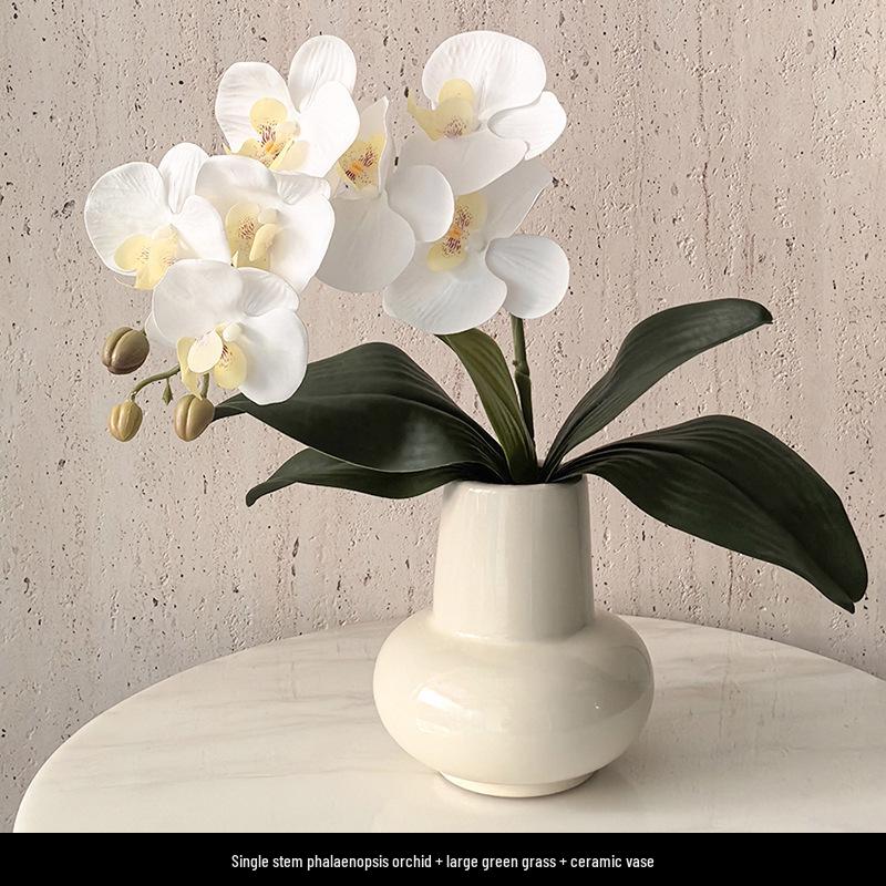 Light Luxury Phalaenopsis Artificial Floral Arrangement for Dining Table Decoration