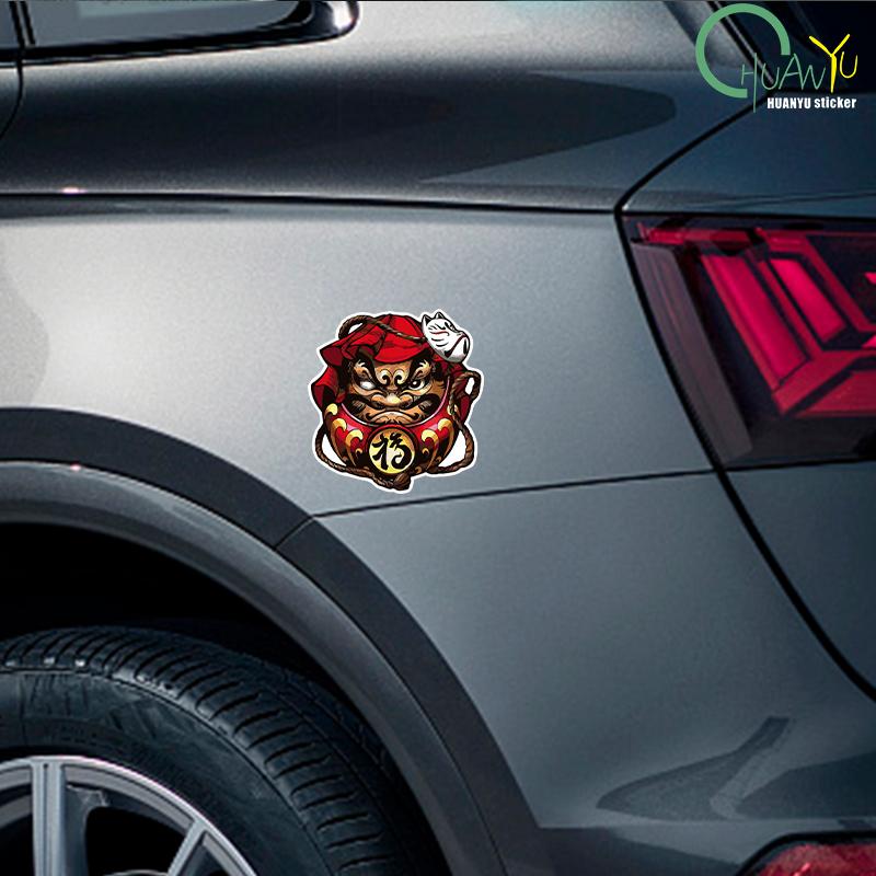 Reflektierend Japan Daruma Auto Styling Motorrad Aufkleber Auto Fenster Stil Abziehbild Praktisch Vinyl Dekor