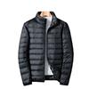 Men's Lightweight Short Down Jacket: Winter Hooded Outerwear with Stand Collar