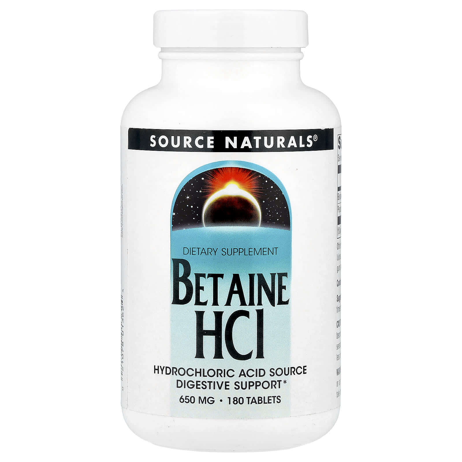 

Betaine Hcl, 650Mg, 180 Tablets