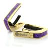 Thalia Capos Exotic Shell PAUA Guitar Capo with Fret Pad Series/PURPLE 12-inch (24K GOLD/PURPLE PAUA)