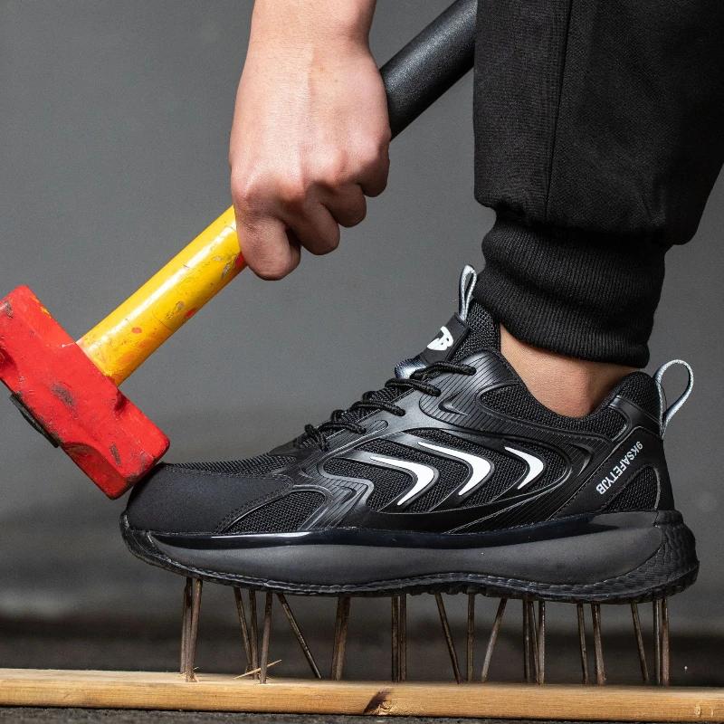 Fashion Women's Shoes Indestructible Safety Shoes Men Work Sneakers Light Security Boots Men Puncture-Proof Work Boots Steel Toe Shoes