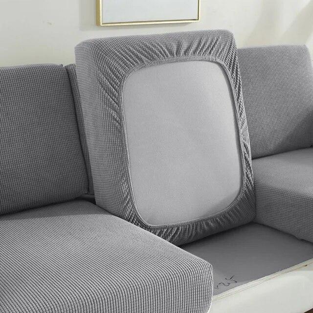 Polar Fleece Sofa Cover Jacquard Stretch Sofa Cushion Seat Cover Spandex L-shaped Corner Seaction Cover Living Room Anti-dust