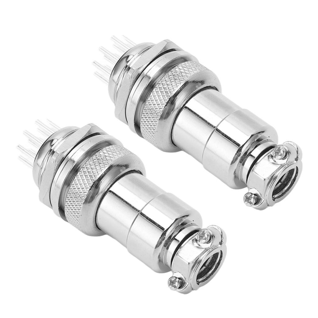 2PCS 12 Pin Aviation Connectors Zinc Alloy Electrical Plug and Socket Set 20mm Opening 250V