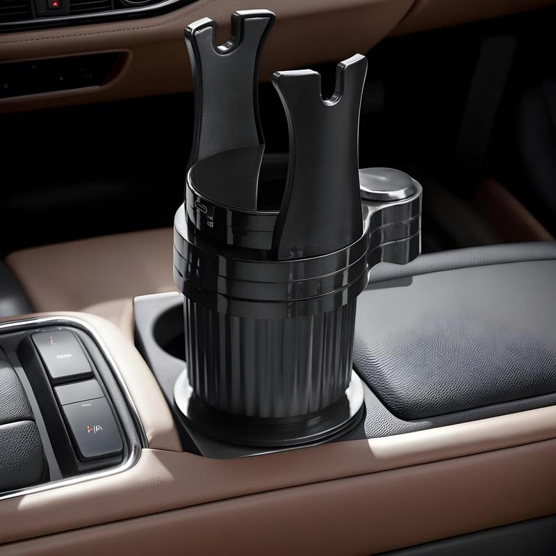 Cup Holder Extender Car Drink Holder Expander Wireless Charger 360 Rotating Phone Charger With Adjustable Base Drink Storage