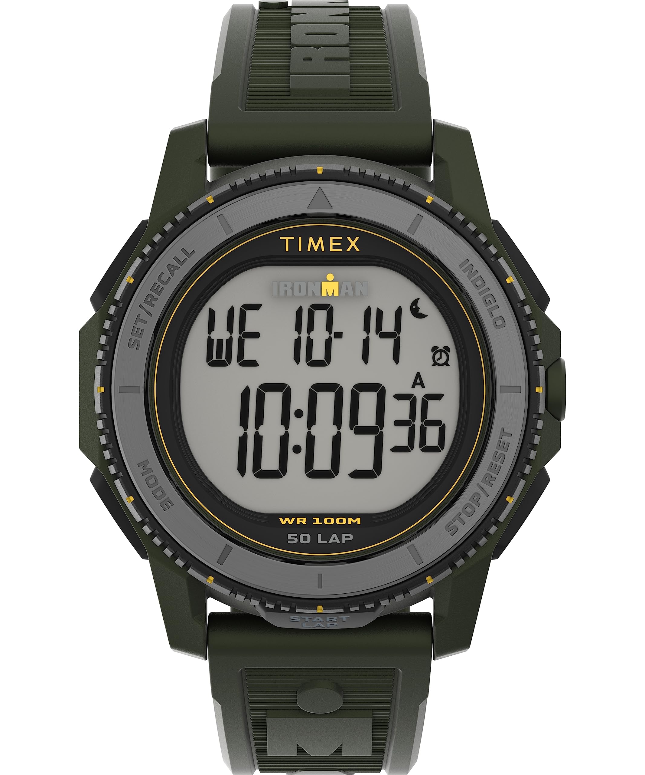 

Мужские часы Timex Adrenaline 46 мм, зеленые, цифровые.