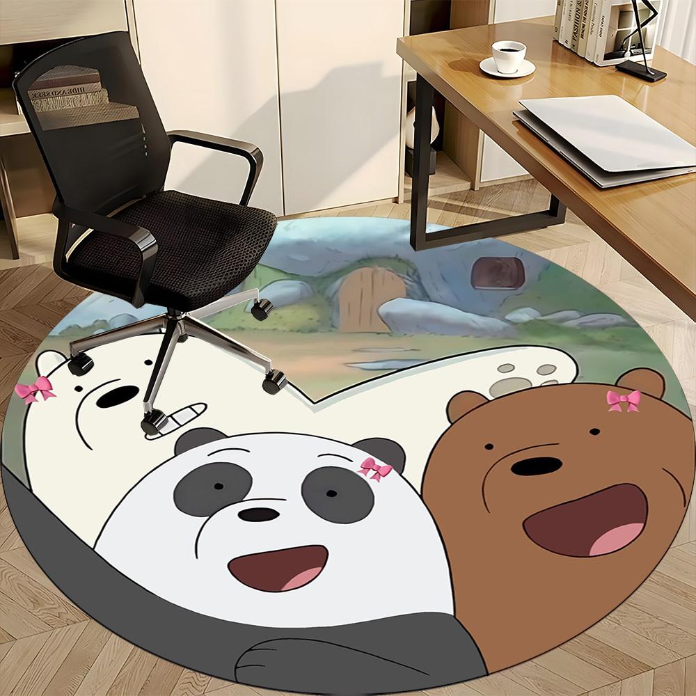 1pc We Bare Bears Office Round Area Rug, Under Office Chairs Bedroom Living Room Home Decor  a1022218