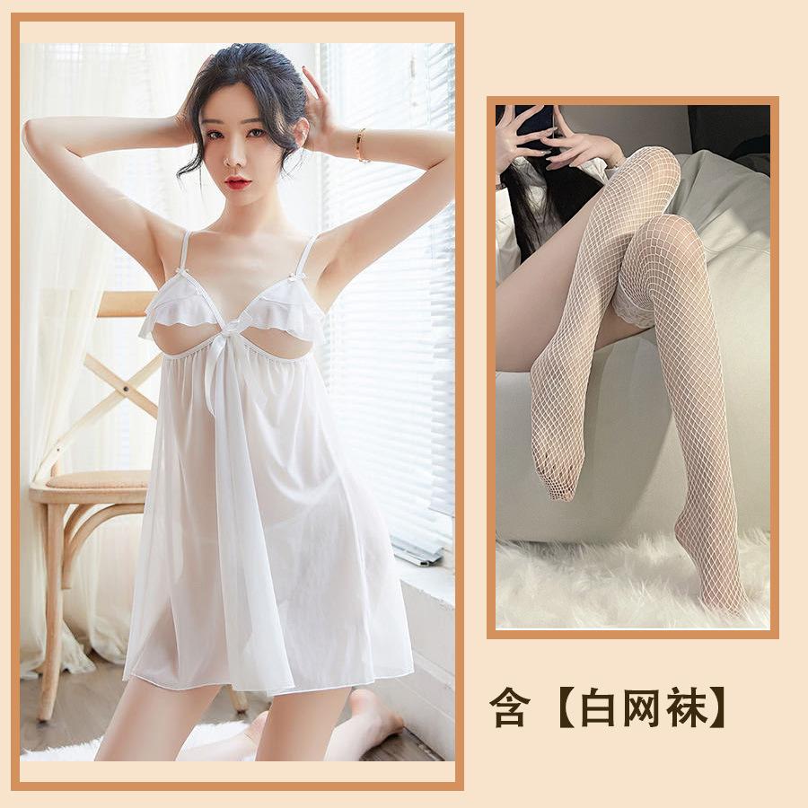 

Сексуальное нижнее белье, сексуальные кружевные сетчатые подтяжки, перспективная ночная рубашка, прозрачная одежда для сна, домашняя одежда из тюля молочного цвета One size