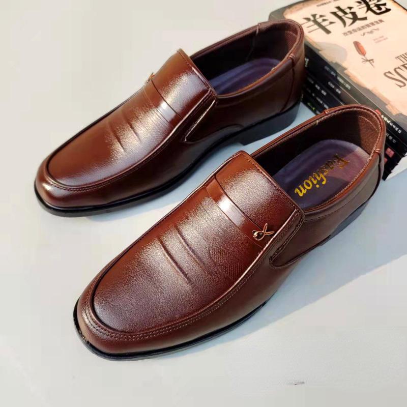Brand Men Leather Formal Business Shoes Male Office Work Flat Shoes Oxford Breathable Party Wedding Anniversary Shoe 2024 New