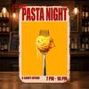 2D Flat, [2D Flat Printing] 1pc Pasta Night Pattern Aluminum Sign, Perfect for Creating a Lively Dinner Party Atmosphere. Made of High-Quality Aluminu