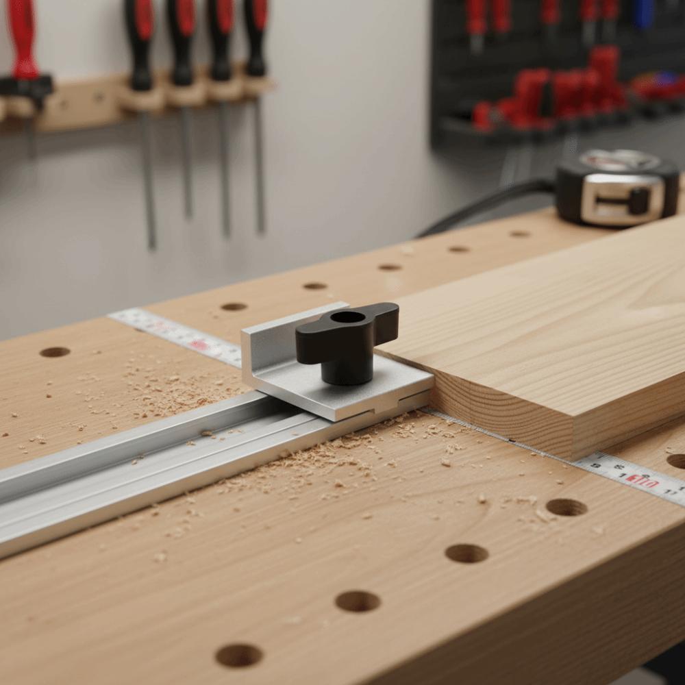 4 Pcs Set T Track Stop Block With Knobs Bi-Directional Stop Short Stop Kit  T-track Table