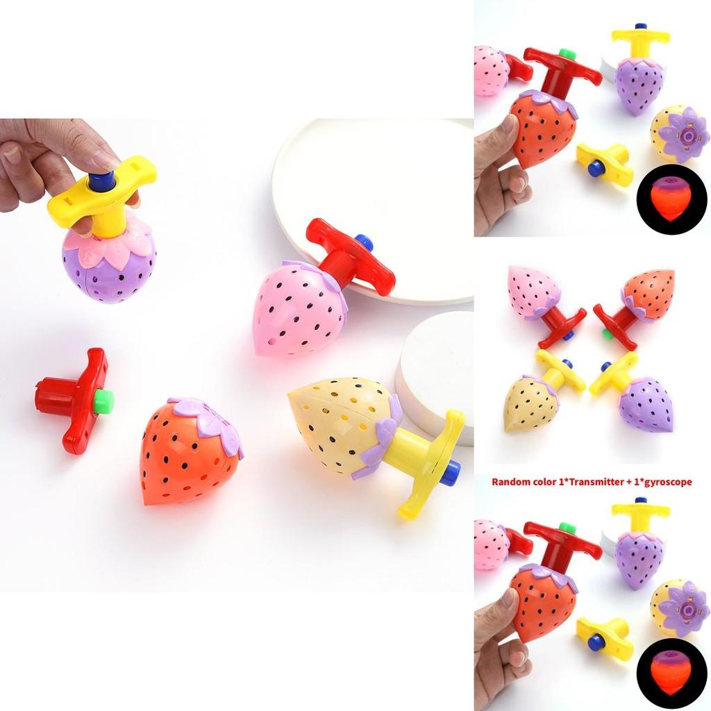 Kids Luminous Strawberry Gyroscope Set Made Of Plastic Perfect For Night Market And School