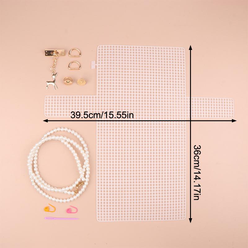 Auxiliary Weaving Plastic Mesh Kit Diy Weaving Material Plastic Grid Handbag Net Cover Handmade Diy Bag Accessories