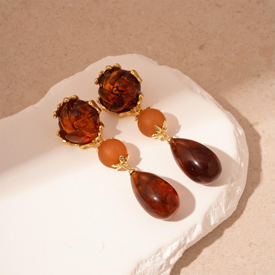 Maillard Feng Shui Drop Earrings French Retro Temperament High-end Earrings for Women